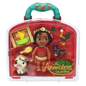 Disney Animators' Collection Moana Doll Set with Red and Green Case
